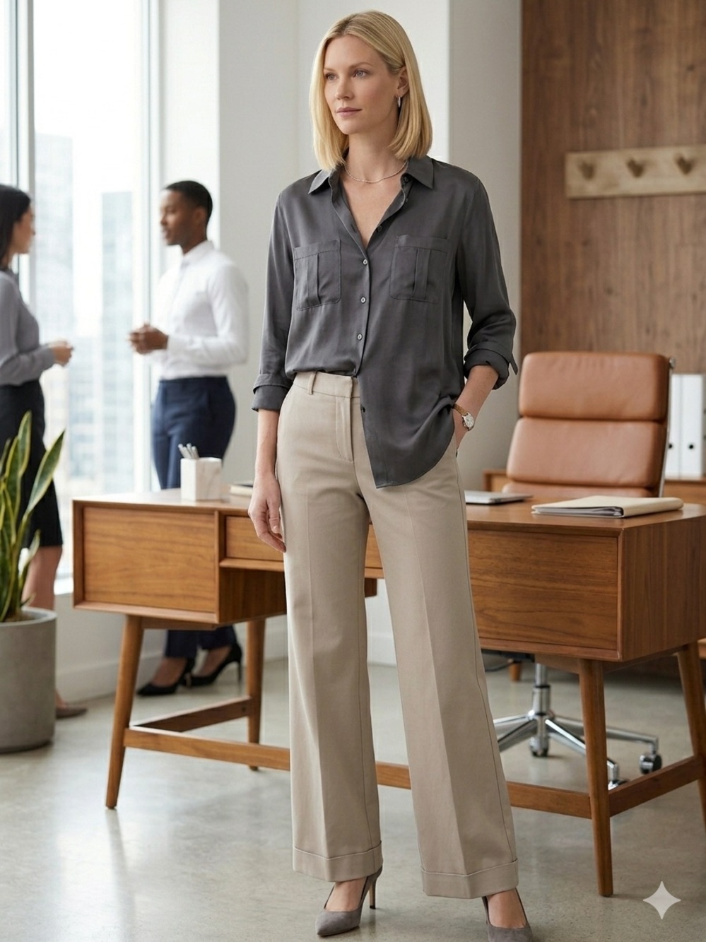 Banana Republic Jackson Fit -Leg Dress Khaki Pants Sz 4